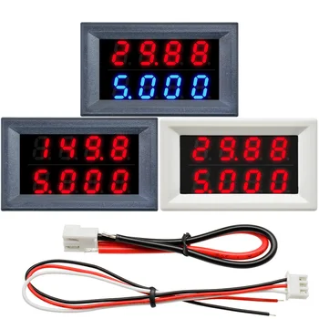 

DC 200V/100V10A Red Blue Dual Digital LED AMP Display DC Voltmeter Ammeter 4 Bit 5 Wires Voltage Volt Current Meter Power Supply