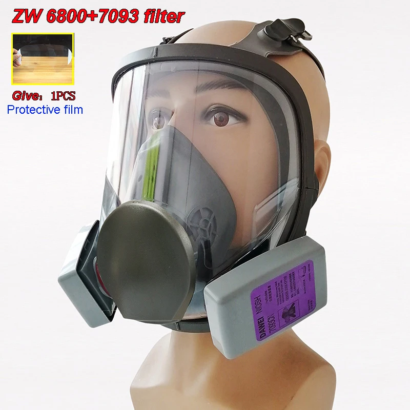 

ZW 6800 + 7093 Respirator gas mask against Welding fumes PM2.5 dust Protective mask High definition Practical gas mask