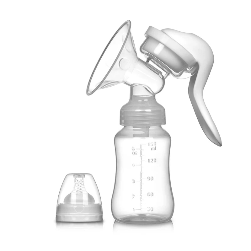 

White Breast Pump Baby Manual Milker Breast Pump Large Suction Breast Pump Feeding For Babies