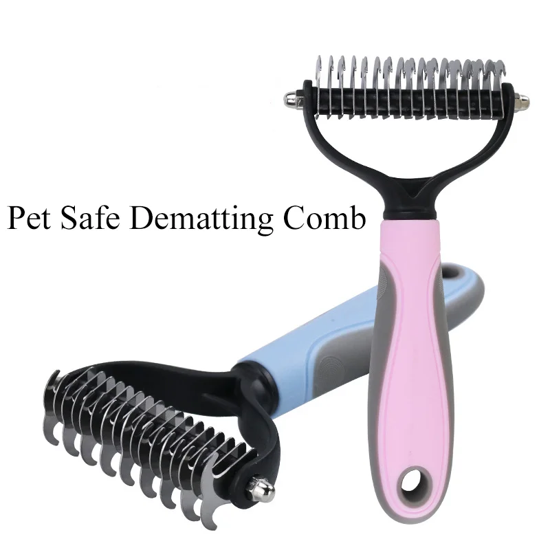 Hair Removal Comb For Dogs Cat Detangler Fur Trimming Dematting