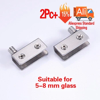 

2pcs Stainless Steel for 5-8mm Glass Door Cabinet Pivot Clamps Door Hinges Cabinet Clips Hidden Cabinet Door Hinges