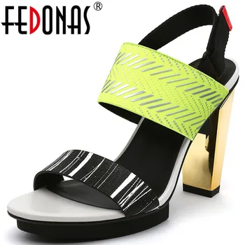 

FEDONAS Sexy Wedged Platforms High Heels Sandals Genuine Leather Peep Toe Pumps Lace Up Spring Summer Night Club Shoes Woman