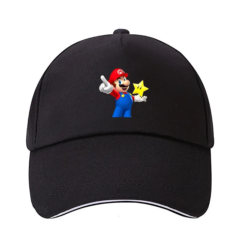 Mario Супер Марио хлопчатобумажные кепки с прямым козырьком, кепки, головной убор в хип-хоп стиле персик Bowser жаба Косплей уличные кепки Регулируемый Шляпа Кепка с козырьком для мужчин и женщин - Цвет: Mario