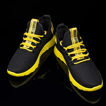 

SHUJIN Male Tennis Shoes Lace Up Mixed Color Men Sneakers Breathable Confort Stretch Febric Mesh Shallow Flats Sports Shoes
