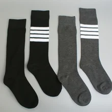 2 пары женских гольфов асимметричный дизайн с полосками, длинные носки для девочек