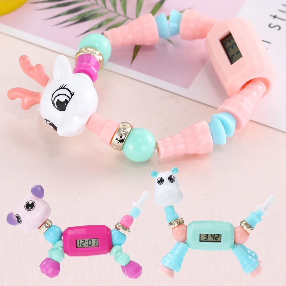 Дропшиппинг Elf DIY браслет из бисера Детские часы мультяшное животное волшебное