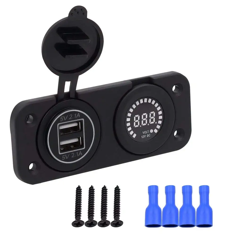 DIY водонепроницаемый двойной USB 4.2A автомобильное зарядное устройство адаптер и вольтметр светодиодный панель 12 В для мотоцикла автомобиля лодки морской Carvan
