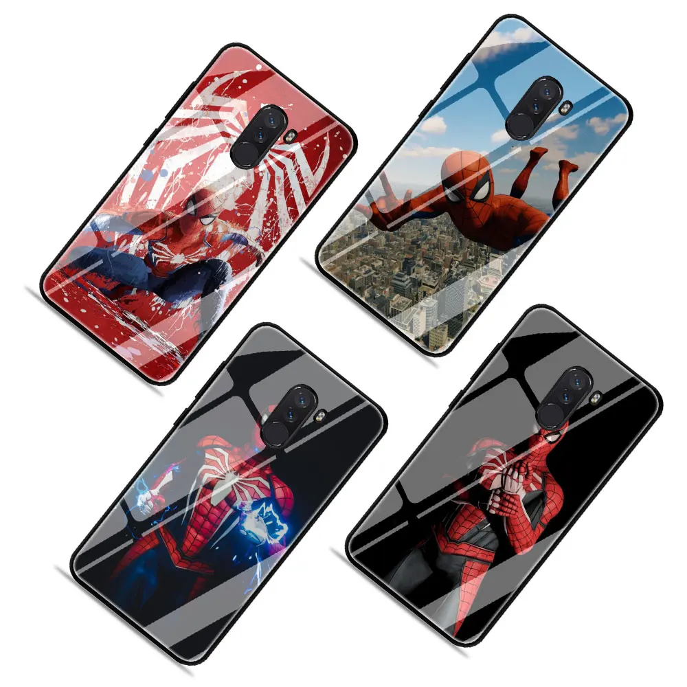 Marvel Человек-паук закаленное Стекло чехол для Xiaomi 8 Lite A1 A2 9 Redmi Note 5 6 7 Pro 6A 4X F1