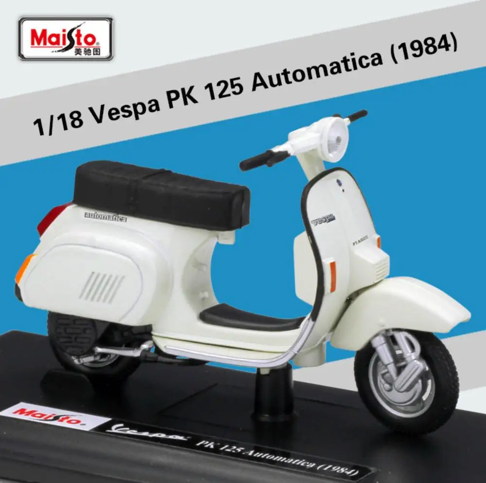 Welly 1/18 VESPA скутер мотоцикл литье под давлением дисплей Модель игрушки для детей мальчиков девочек - Цвет: PK 125 Automatica