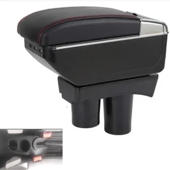 

For Citroen C2 C3 armrest box USB Charging heighten Double layer central Store content cup holder ashtray accessories
