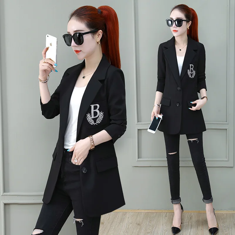 

2019 Autumn Europe And America WOMEN'S Dress Loose-Fit Suit Jacket-Style Elegant Small Suit Coat Women's Spring And Autumn Korea