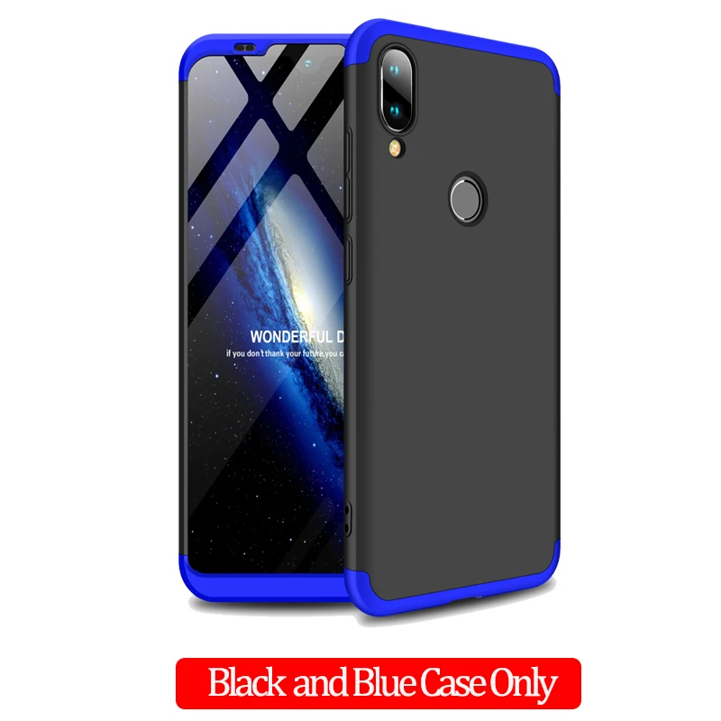 Black Blue Case Only 3-в-1 защитный чехол для xiaomi-mi-play чехол на ксиоми ми плей жесткий Пластик анти-противоударный бампер чехол xiomi mi play 360 Полное покрытие xiaomi mi play чехол+ стекло ми плей чехол сяоми ми плей чехол - Цвет: Black Blue Case Only