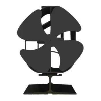 

4 Blades Heat Powered Stove Fan Log Wood Burner Ecofan Quiet Black Home Fireplace Fan Efficient Heat Distribution 40a