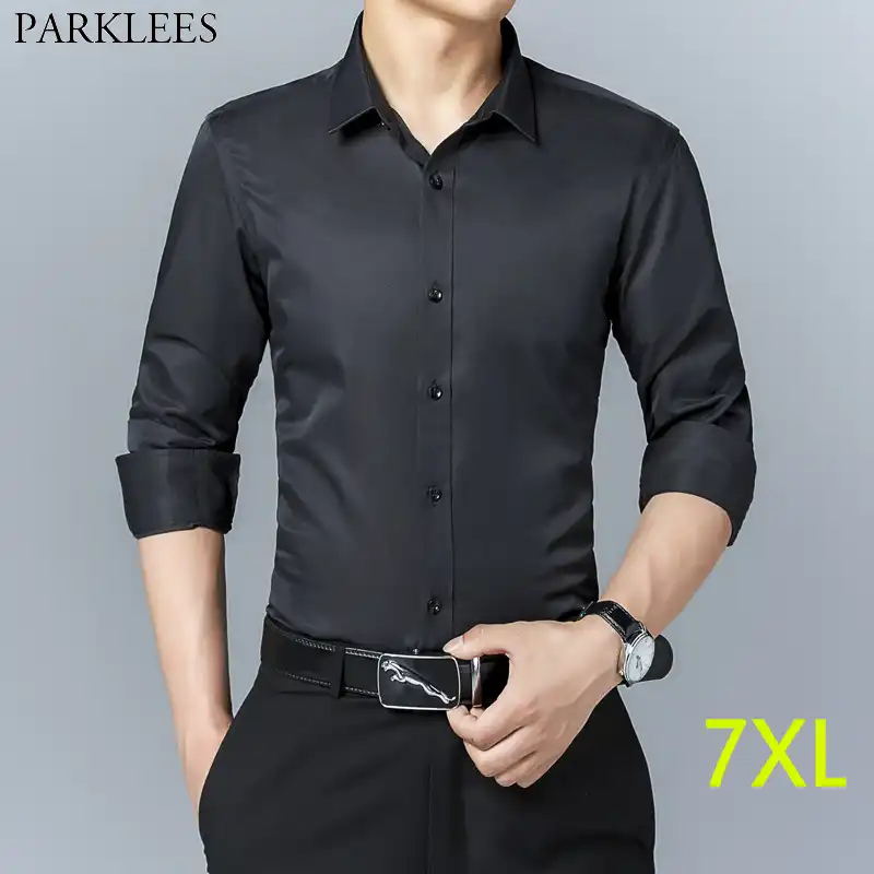 Black slim fit dress shirt Clearance
