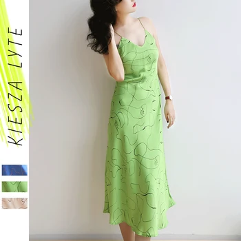 

2020 summer dress women bodycon abstract print slime v neck sexy elegant party backless outfit clothes vestidos