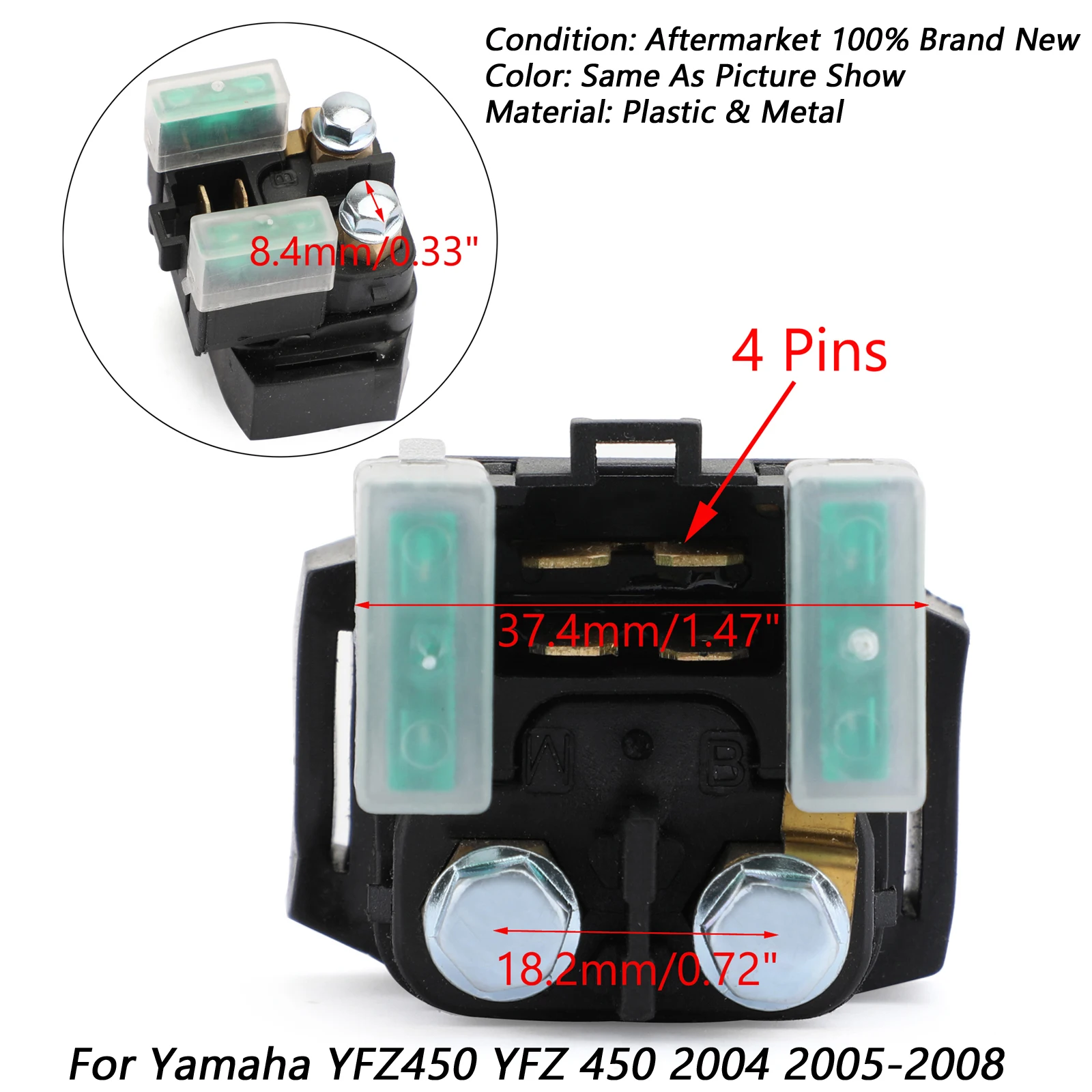 Areyourshop Starter Relay Solenoid For Yamaha Yfz 450 Yfz450 2004 2005 2006  2007 2008 Atv New Motorcycle Accessories - Motorcycle Ignition - AliExpress