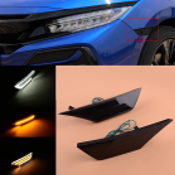 

Pair Smoke Lens LED Side Marker Fender Light Turn Signal Lamp DRL White Fit for Honda Civic 2016-2020 33800-TBA-A02