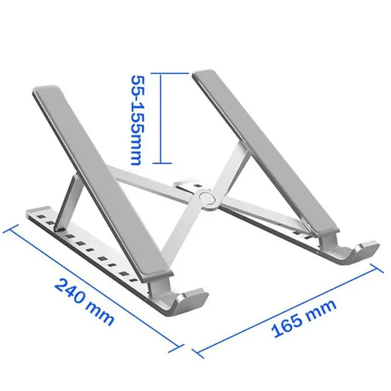 Universal Notebook Holder Excellent Aluminum Alloy Adjustable Lifting Folding Portable Desktop Bracket 9-Gear Casual Buckle