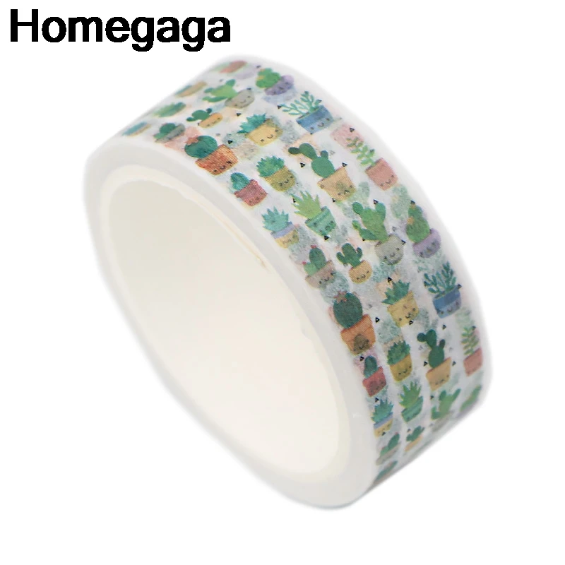 Homegaga кактус растения самоклеющаяся декоративная лента канцелярские наклейки Скрапбукинг крафт бумага пастеры DIY маскировки деглас подарок D2344