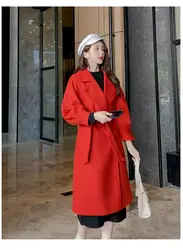 2019 осеннее зимнее шерстяное пальто женское длинное Новое корейское темпераментное Женское пальто больших размеров шерстяное популярное