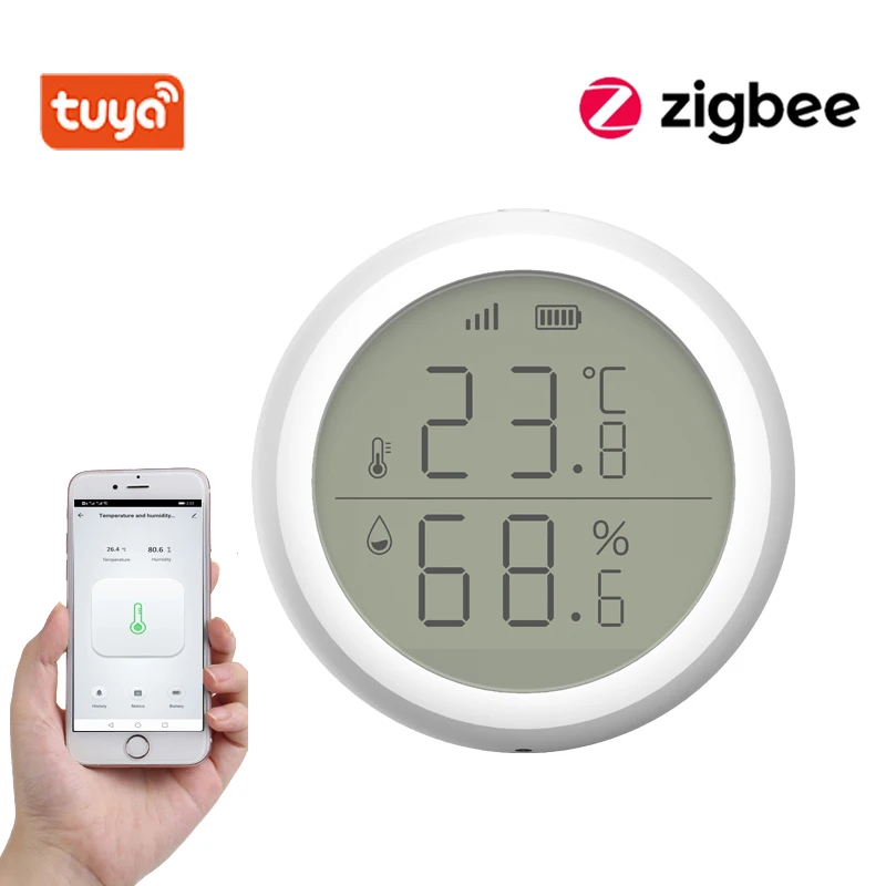 Tuya ZigBee Smart Home Temperature And Humidity Sensor With LED Screen