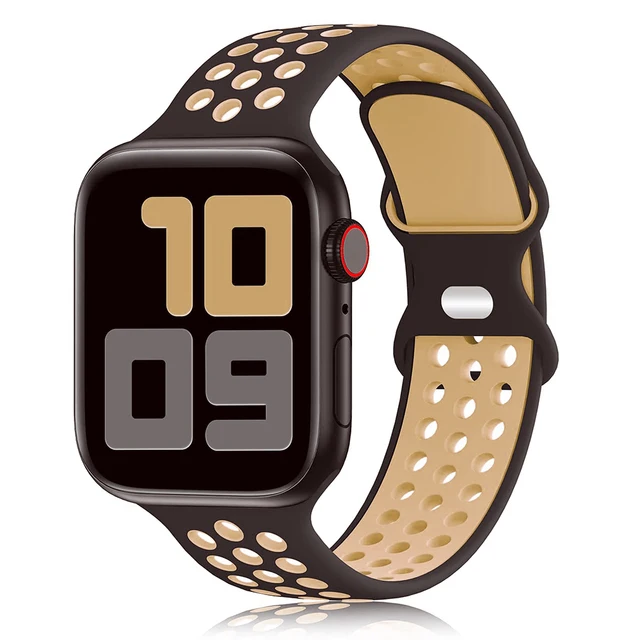 Sport Strap For Apple Watch Band 6 SE 5 4 44mm 40mm Silicone Breathable Belt Bracelet to iWatch Watchband Series 54321 38mm 42mm 16 Purple brown