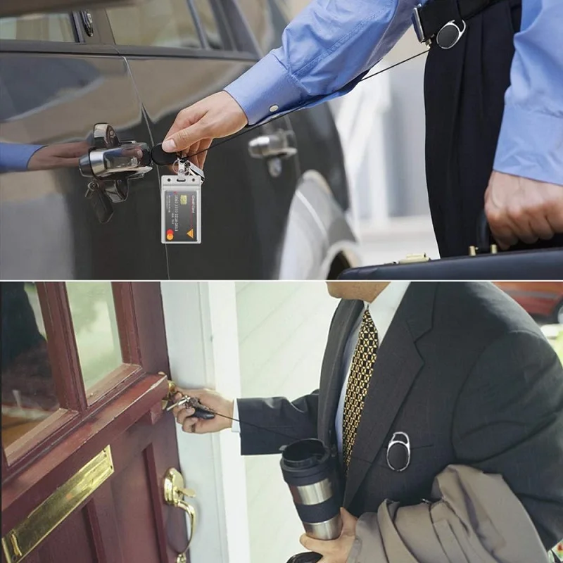 1pcs Retractable ID Badge Holder PU Leather Porte Bus Pass Case Cover Transparent Men Women's Bank Credit Card Holder credit card holder,card holder,card wallet,id card case,id card holder,business card holder