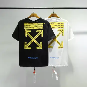 

OFF-WHITE new street hip hop cordon casual loose short sleeve round neck T-shirt women and men off white t shirt 2020