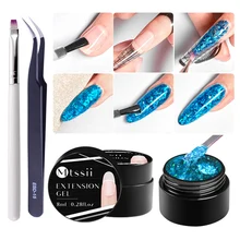 Mtssii, 8 мл, набор гелей для быстрого удлинения, голографический Блестящий акриловый полиуф-гель для наращивания пальцев, прозрачный, впитывающий УФ-гель для дизайна ногтей