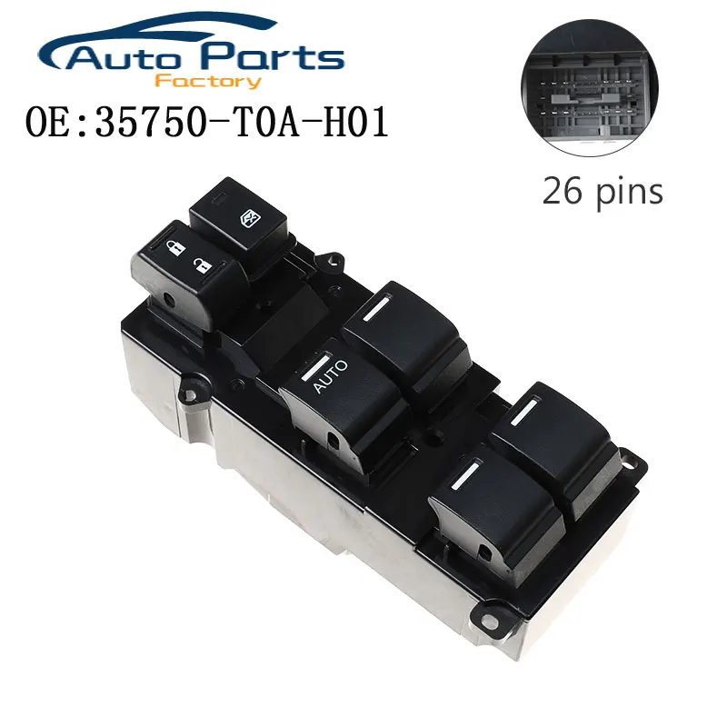 New Electric Power Window Lifter Master Control Switch For Honda Accord 2008 2011 35750 T0A H01
