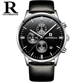 

Relogio Masculino ONTHEEDGE New Men Watches Brand Luxury Waterproof Watch Leather Fashion Military Sport Quartz Watch Male Clock