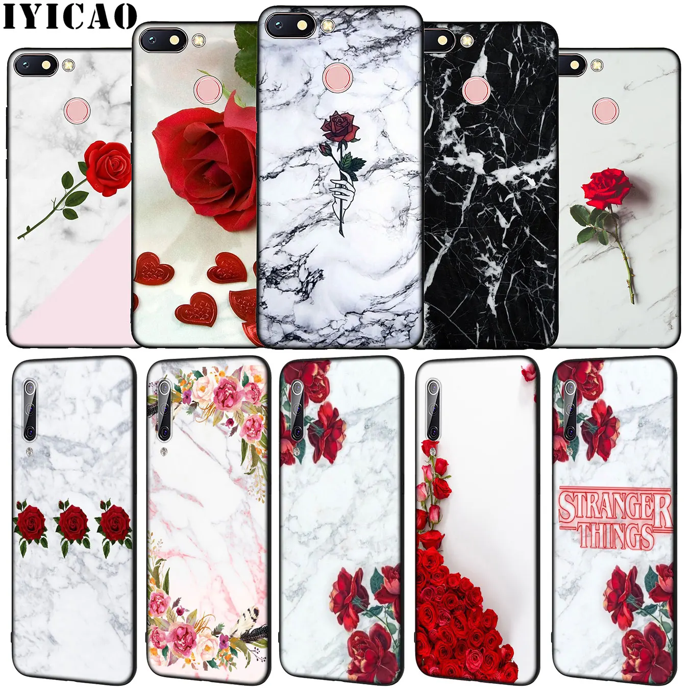 IYICAO Red Rose Power Girl Marble Soft Silicone Phone Case for Xiaomi Redmi Note 8 8T 8A 7 7A 6 6A 5 5A GO S2 K30 K20 Pro Cover | Мобильные