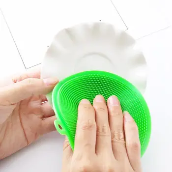 

1pcs Silicone Dish Washing Kitchen Accessories Brush Cleaning Sponges Cleaner Cooking Pan Scouring Pot Tool Brushes Wash E1C5