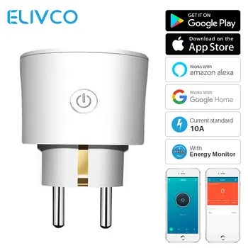 

WiFi Smart Plug With Energy Monitor Intelligent Timing Socket EU Plug APP Remote Control Compatible With Alexa Google Home