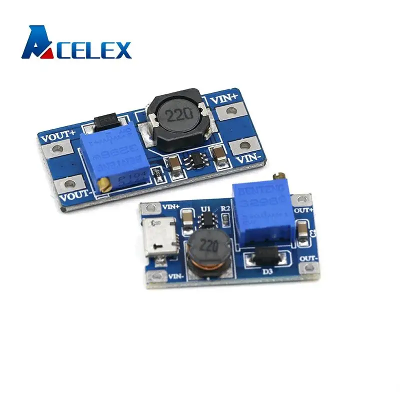 1 шт., Повышающий Модуль MT3608 DC-DC, 2 а, с MICRO USB, 2 в-24 в до 5 В, 9 В, 12 В, 28 в 1 шт., Повышающий Модуль MT3608 DC-DC, 2 а, с MICRO USB, 2 в-24 в до 5 В, 9 В, 12 В, 28 в