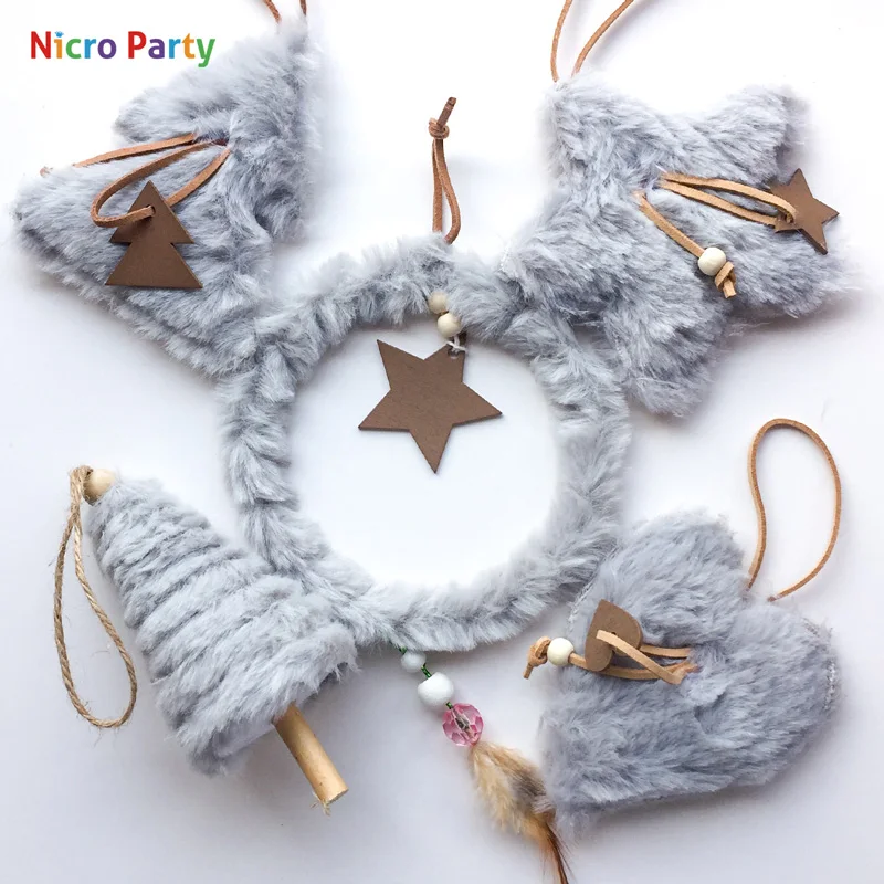 Nicro 5 шт./компл. 5 цветов плюшевые для рождественской вечеринки украшения куклы дерево кулон милый вечерние DIY домашний Декор# Chr70