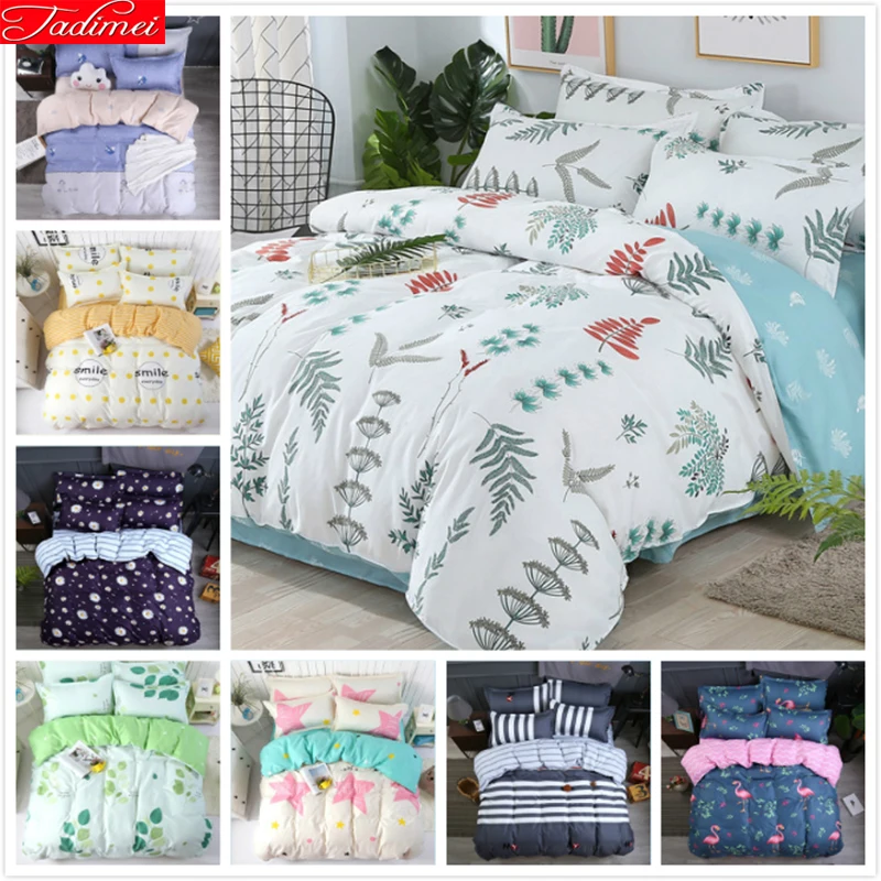 

2019 New Autumn Winter Duvet Cover 3/4 pcs Bedding Set Adult Kids Child Bed Linens Single Full Double Queen King Size Bedspreads