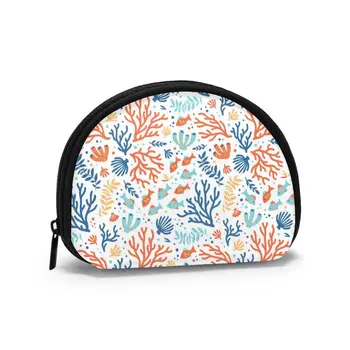 

Women Wallets Zipper Small Wallet Short Credit Card Coin Purse FemaleTropical Sea Fishes And Corals