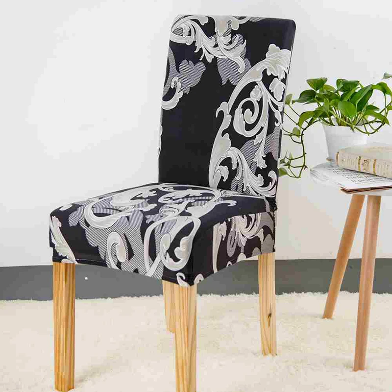 HJFF Chair Cover 1 шт. спандекс эластичный принт чехол современный обеденный стул съемный кухонный стул анти-грязный чехол Чехлы на кресла стрейч для банкета - Цвет: HJFF Chair Cover