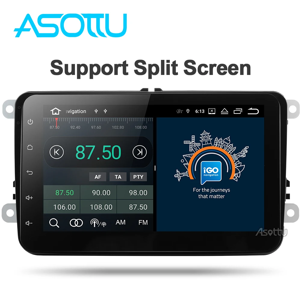 Best Asottu PX30 android 9.0 car dvd player for VW polo golf passat tiguan skoda yeti superb rapid for skoda car radio gps navigation 5