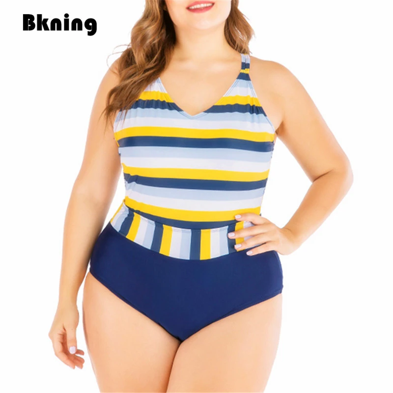 yellow striped swimsuit