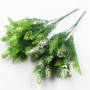 

Fake Green Plant (7 Stems/Bunch) 11.81" Length 12Pcs Simulation Plastic Greenery For Wedding Home Decorative Artificial Plants