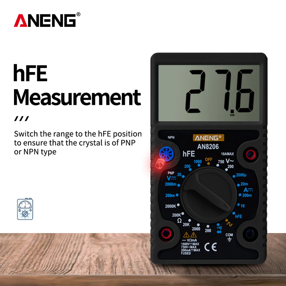 

LCD Handheld Multimeter Tester Mini Digital Multimeter Buzzer Wave Output Ampere Voltage Ohm Tester Electronic Multi Meter