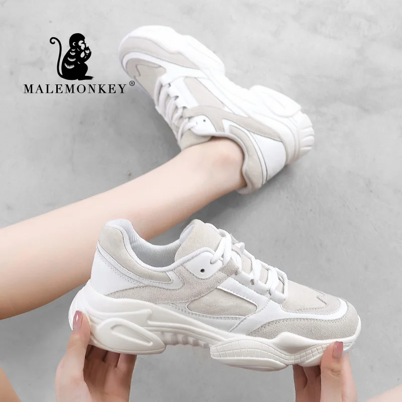 Causal Women Sneakers White 2021 Spring Sport Thick Sole Platform Shoes Lace Up Comfortable Women Chunky Sneakers Clearance|Women's Vulcanize Shoes| - AliExpress