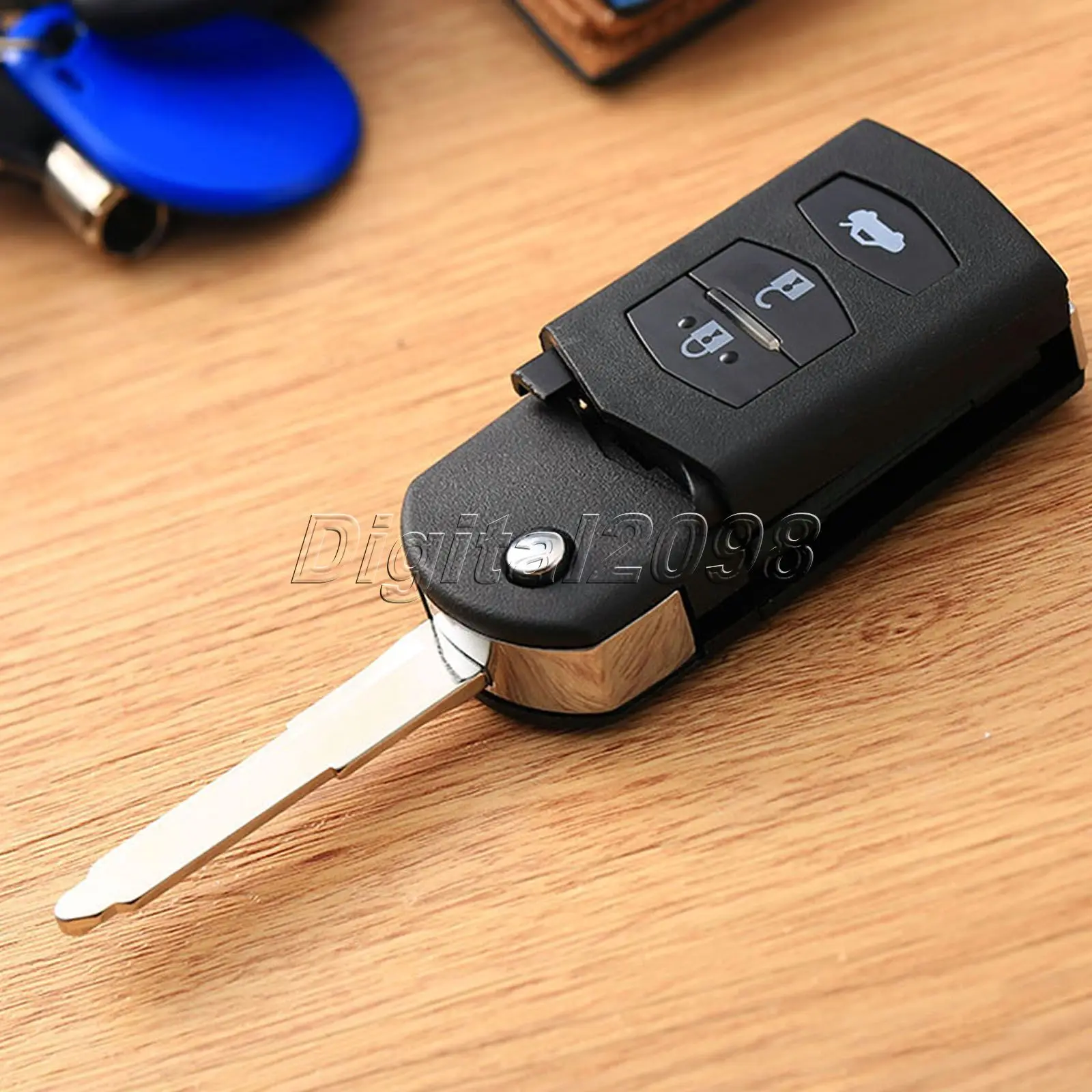 bochang Folding Car Key Shell For MAZDA 2 3 5 6 RX8 MX5 Flip Remote Key  Black Fob Case Cover 3 Buttons Key Car-Styling