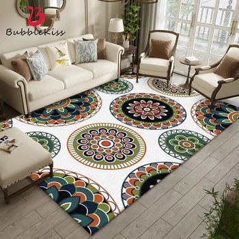 

Bubble Kiss Nordic Style Carpet Retro Dark Green Rug Round Flower Carpets Living Room Home Soft Door Mat Bedroom Decor Area Rugs