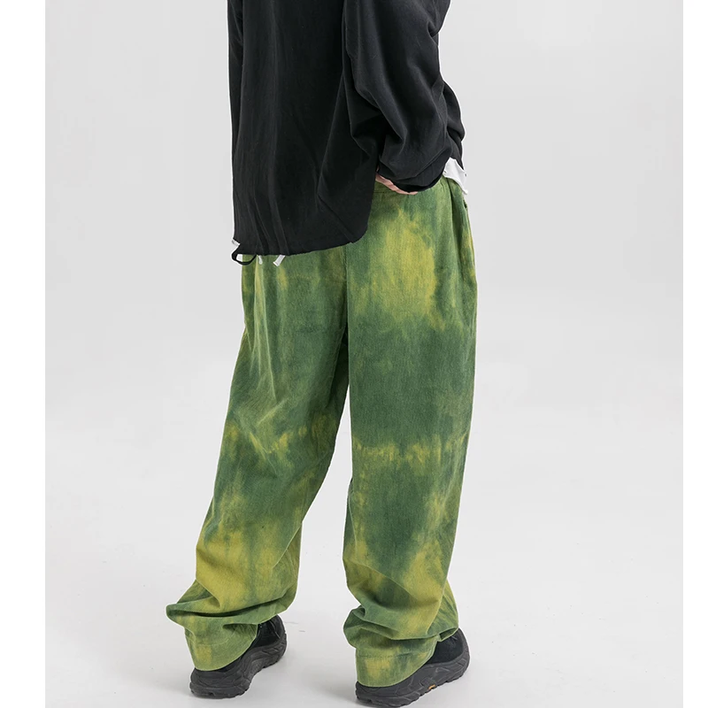 Вельветовые женские брюки, свободные женские брюки с вышитыми буквами, женские брюки кофейного/зеленого цвета