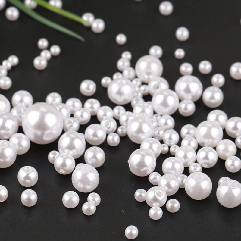 3 16mm Pearl Beads ABS Loose Round 