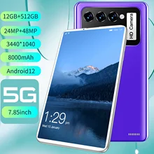 

tablette M12 Pad 8 Inch 12GB RAM 512GB ROM Deca Core GPS Google Play 48MP Free Keyboard Dual Sim MTK Tablate Android Tablet PC