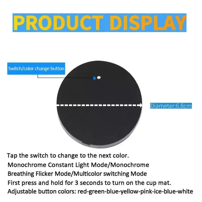 Car LED Water cup lamp charger atmosphere lamp Car Colorful logo water cup lamp For Changan Eado XT CS35 CS75 CS85 CS95 Dsvin V7